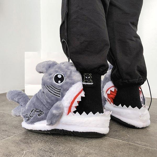 Shark Bite Plush Slippers