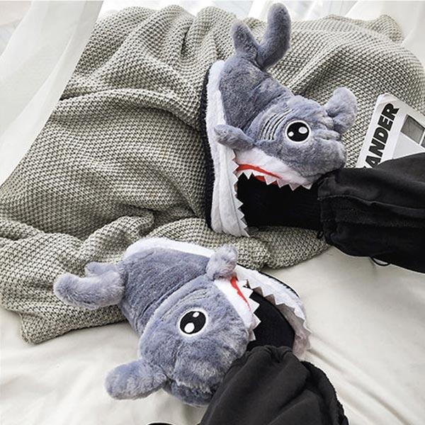 Shark Bite Plush Slippers