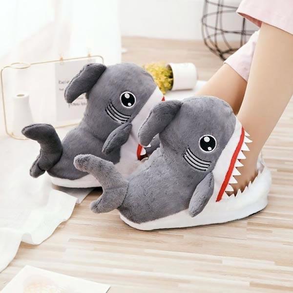 Shark Bite Plush Slippers