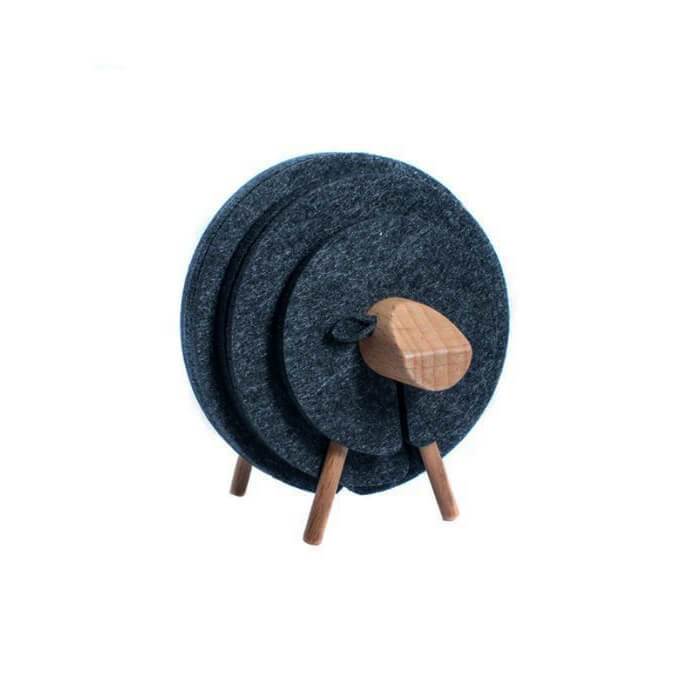 Felt Sheep Coaster Set Pieces PeekWise