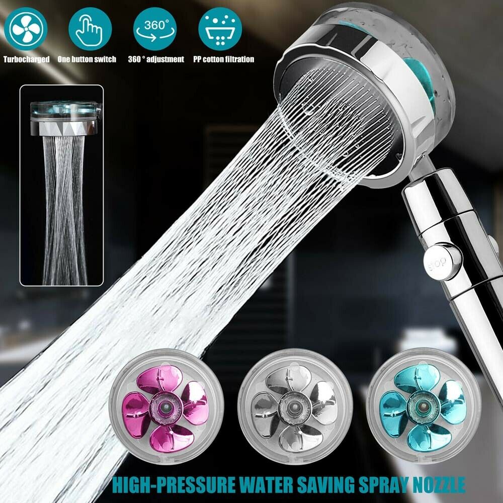 360 Degree Power Shower Head - Water Saving Rain Shower