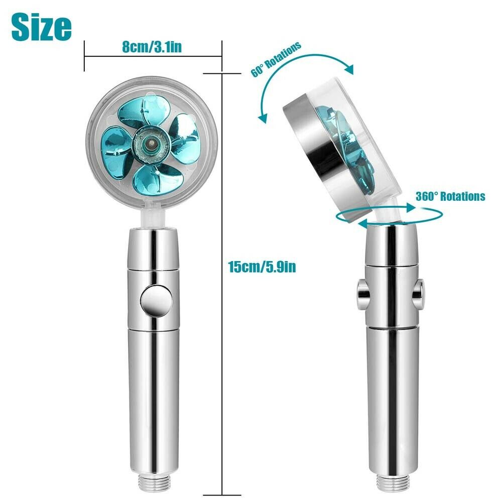 360 Degree Power Shower Head - Water Saving Rain Shower