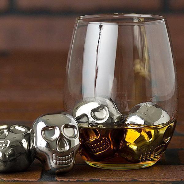 Skull Whiskey Stones Stainless Steel