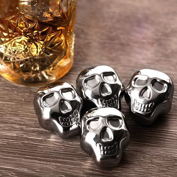 Skull Whiskey Stones Stainless Steel