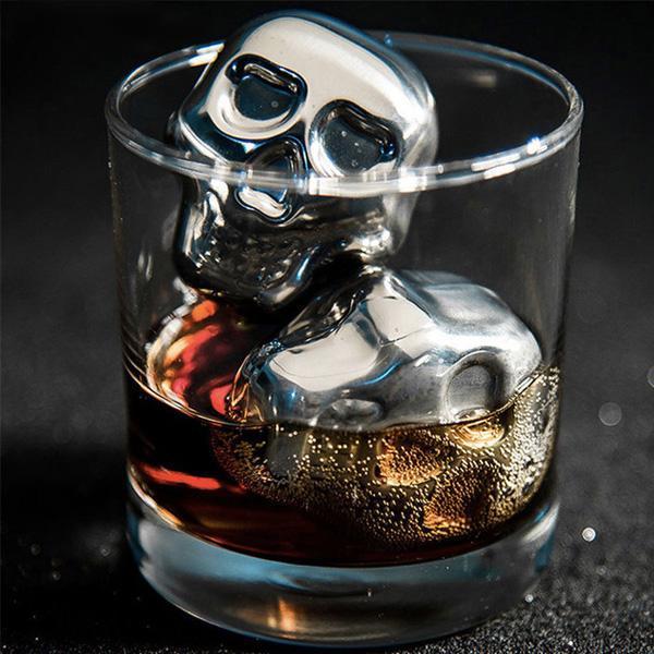 Skull Whiskey Stones Stainless Steel