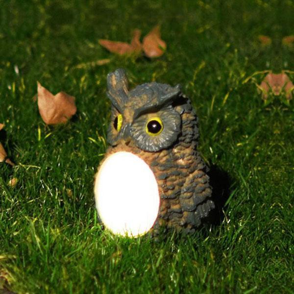 Solar Powered Owl Outdoor Light