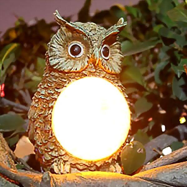 Solar Powered Owl Outdoor Light