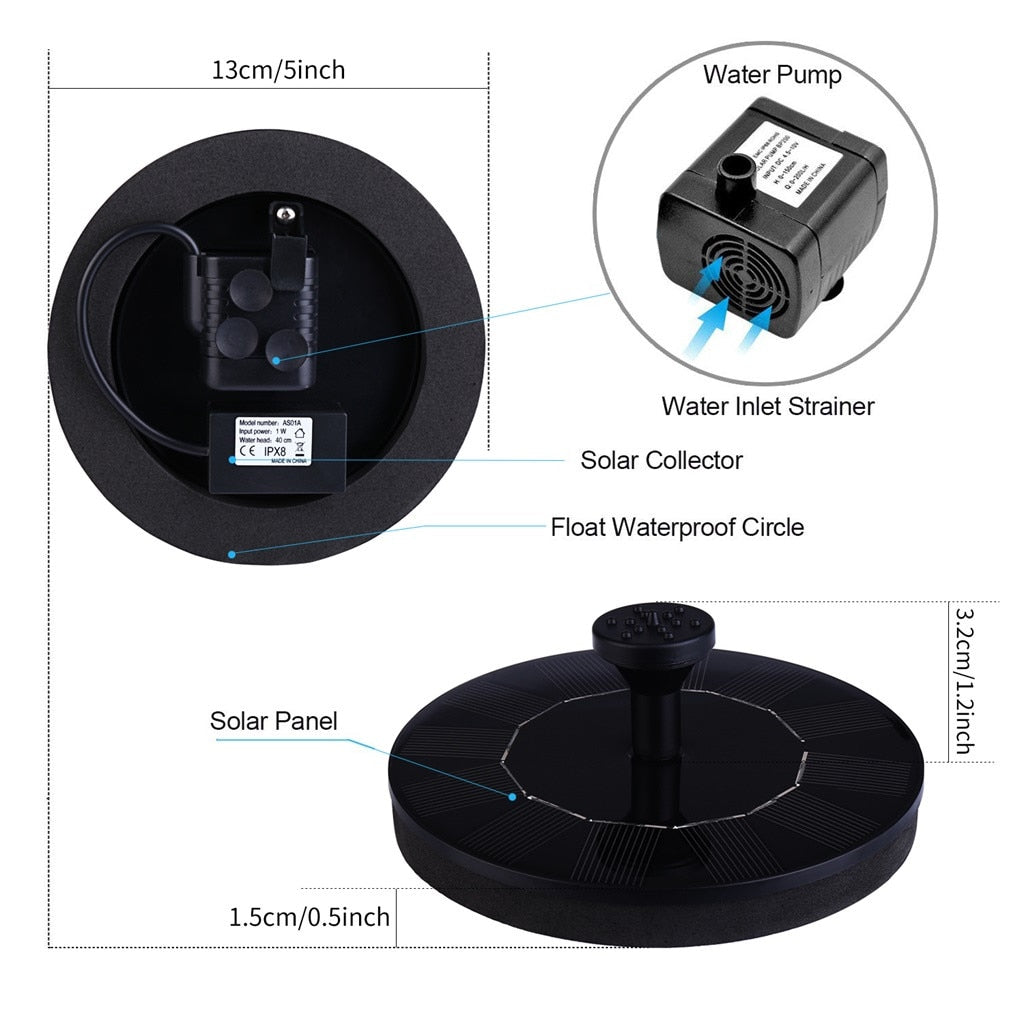 Floating Solar Fountain Kit