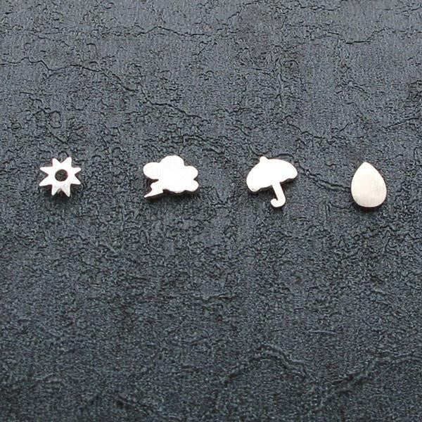 Sterling Silver Weather Earrings Set (4 Pieces)