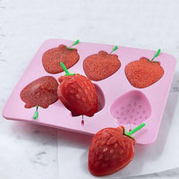 Thumbnail for Strawberry Silicone Ice Mold With Stem Handles