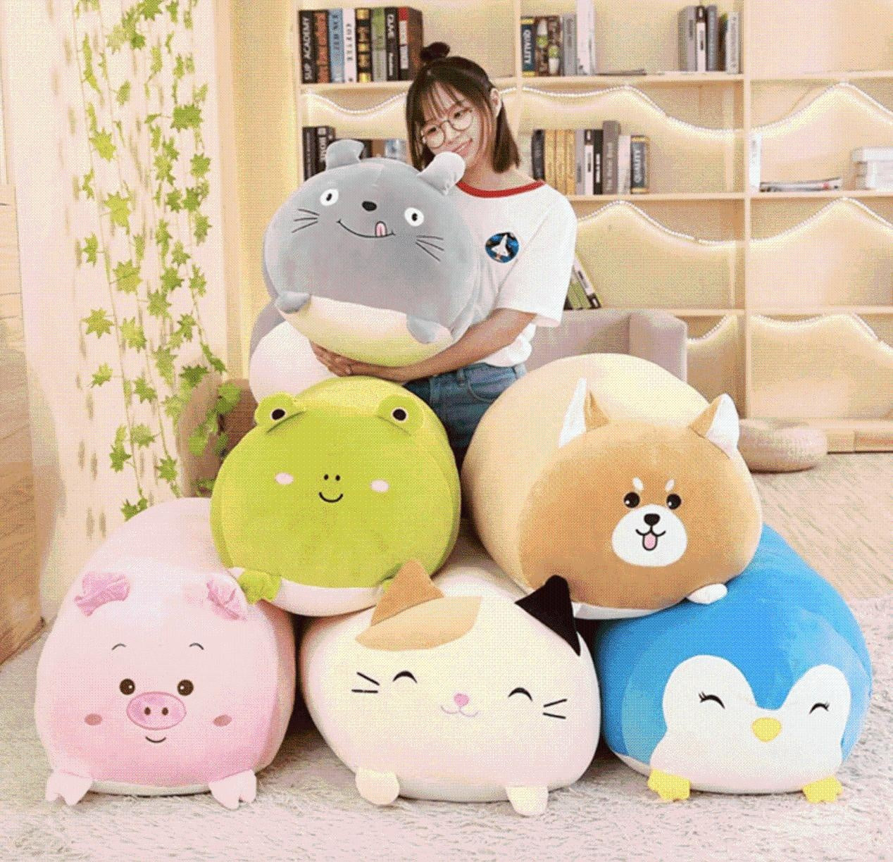 Chubby Animal Plush Pillows - PeekWise