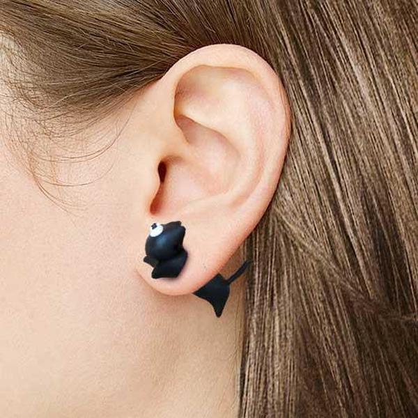 Through Your Ear Cat Earrings