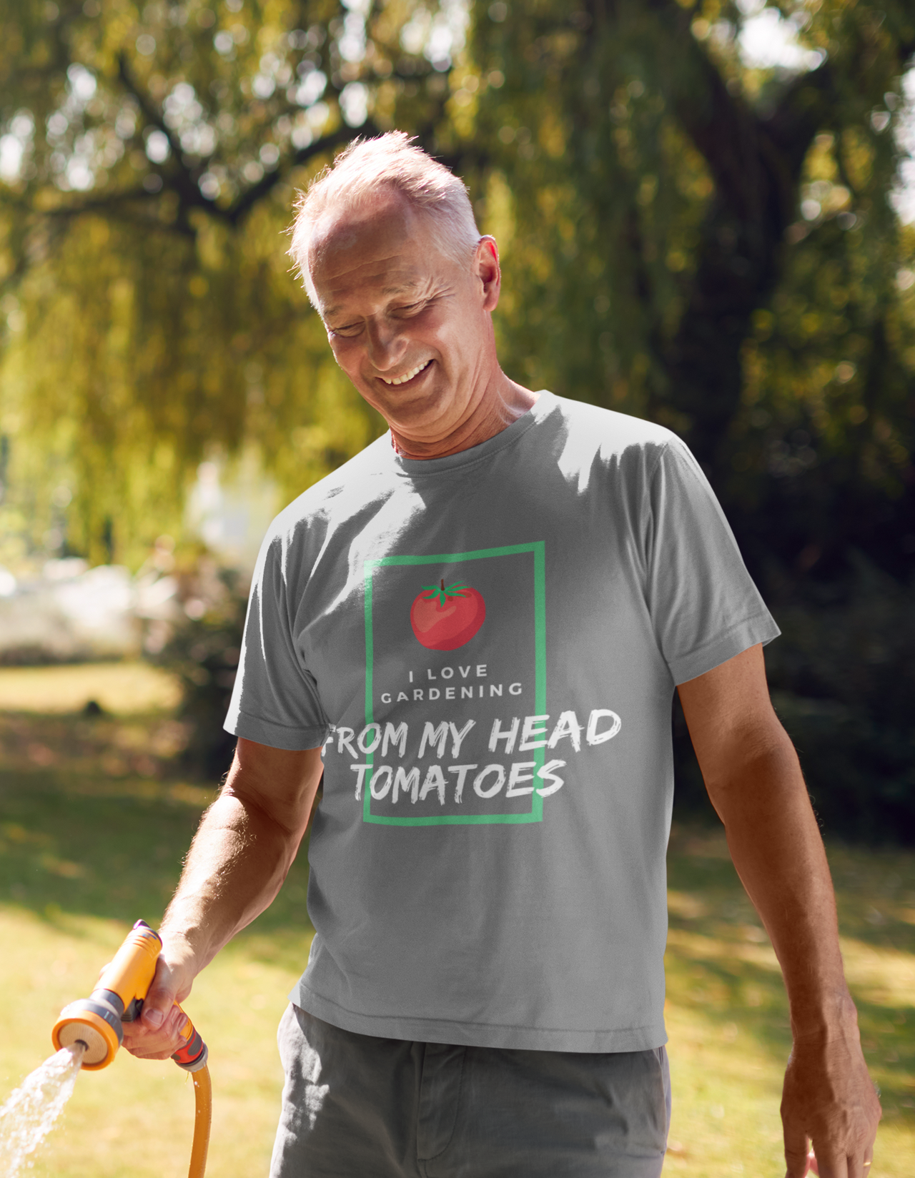 I Love Gardening From My Head Tomatoes - Premium T-Shirt