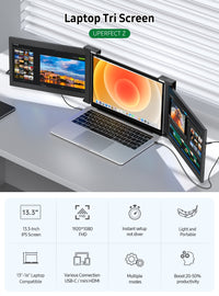 Thumbnail for Triple Portable Monitor For Laptop Full HD IPS 1080P Display Extender Dual Screen For Laptops