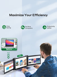 Thumbnail for Triple Portable Monitor For Laptop Full HD IPS 1080P Display Extender Dual Screen For Laptops