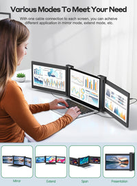 Thumbnail for Triple Portable Monitor For Laptop Full HD IPS 1080P Display Extender Dual Screen For Laptops