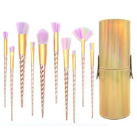 Thumbnail for Unicorn Horn Makeup Brushes And Storage Box (Set of 10)