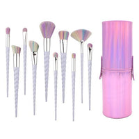 Thumbnail for Unicorn Horn Makeup Brushes And Storage Box (Set of 10)