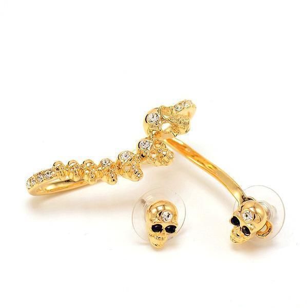 Unisex Chained Skulls Earrings (Various Color)