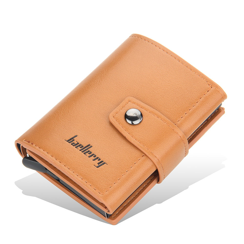 (Up to 15 cards) Automatic Leather Card Holder with buckle & RFID Protection PeekWise