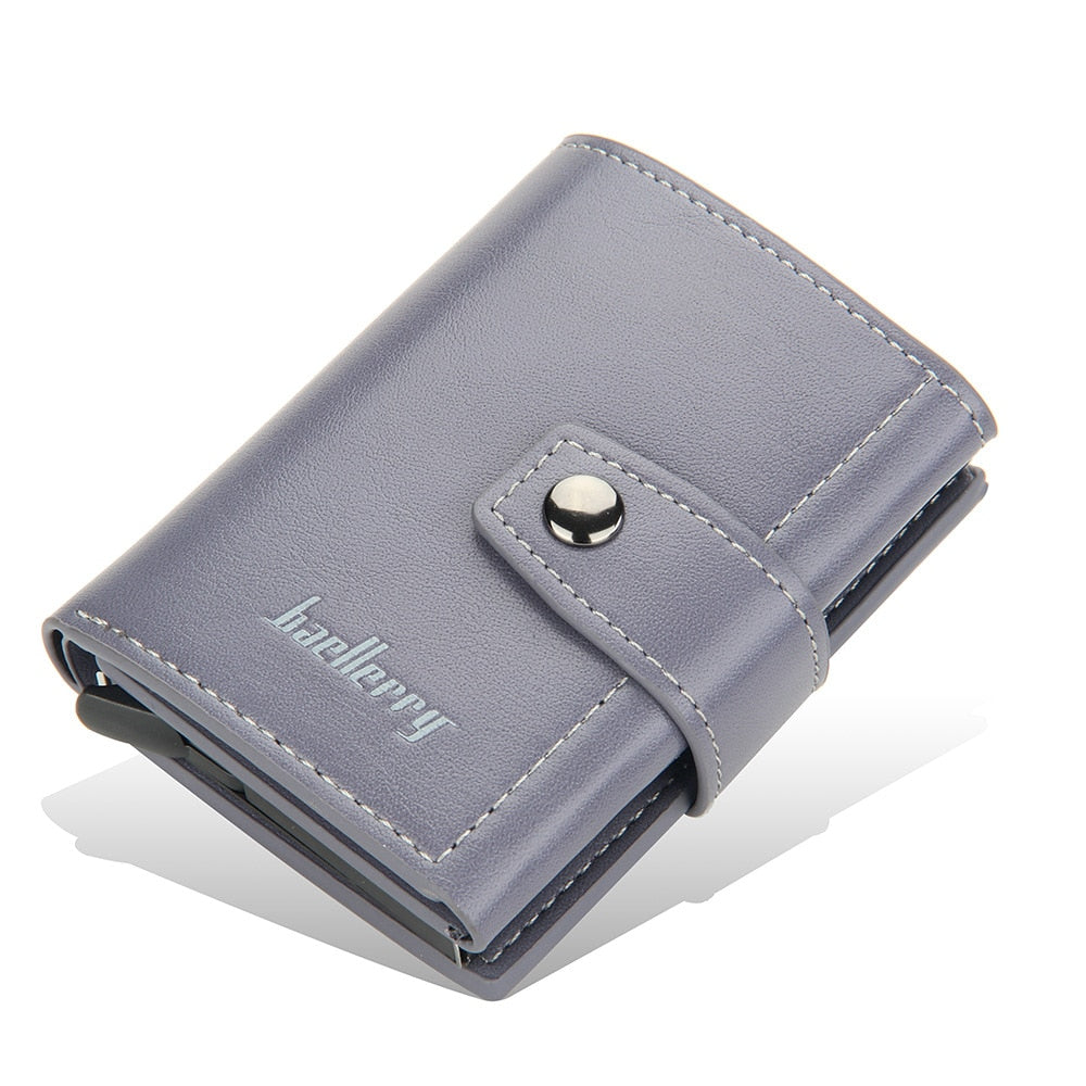 (Up to 15 cards) Automatic Leather Card Holder with buckle & RFID Protection PeekWise