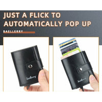 Thumbnail for (Up to 15 cards) Automatic Leather Card Holder with buckle & RFID Protection PeekWise