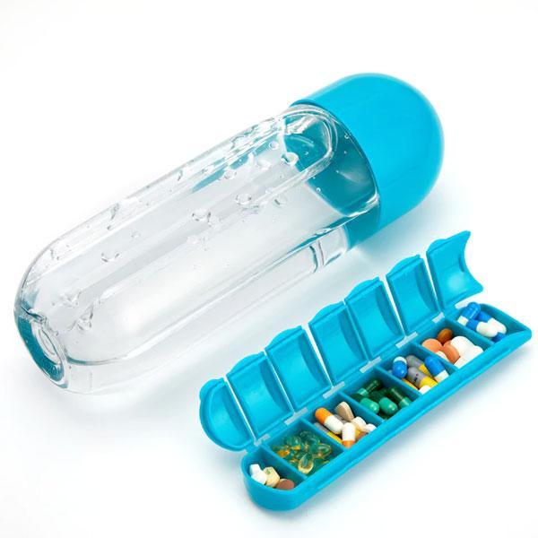 Vitamin Pill Box Water Bottle