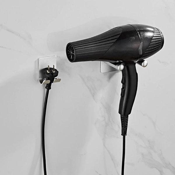 Wall Mounted Hair Dryer And Cord Holder
