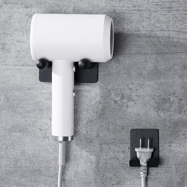 Wall Mounted Hair Dryer And Cord Holder
