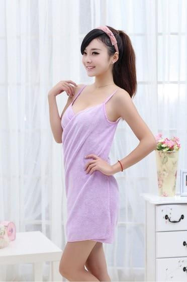 Wearable Bathrobe Towel Dress - PeekWise