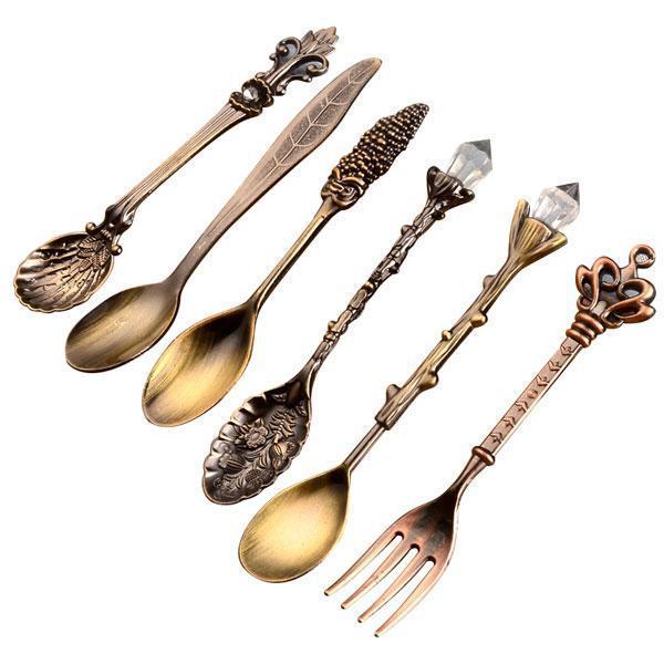 Whimsical Vintage Dessert Spoons (Set of 6)