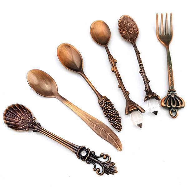 Whimsical Vintage Dessert Spoons (Set of 6)