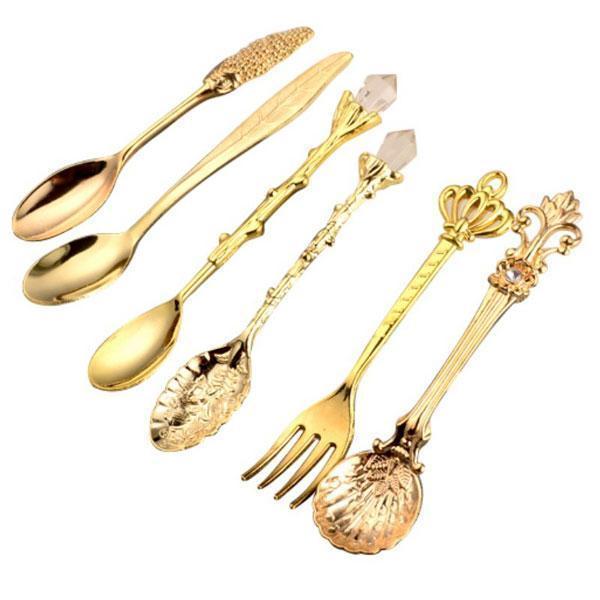 Whimsical Vintage Dessert Spoons (Set of 6)