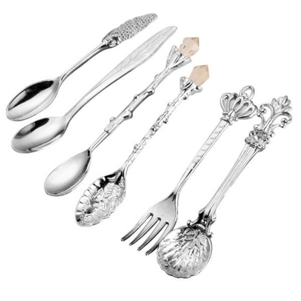 Whimsical Vintage Dessert Spoons (Set of 6)