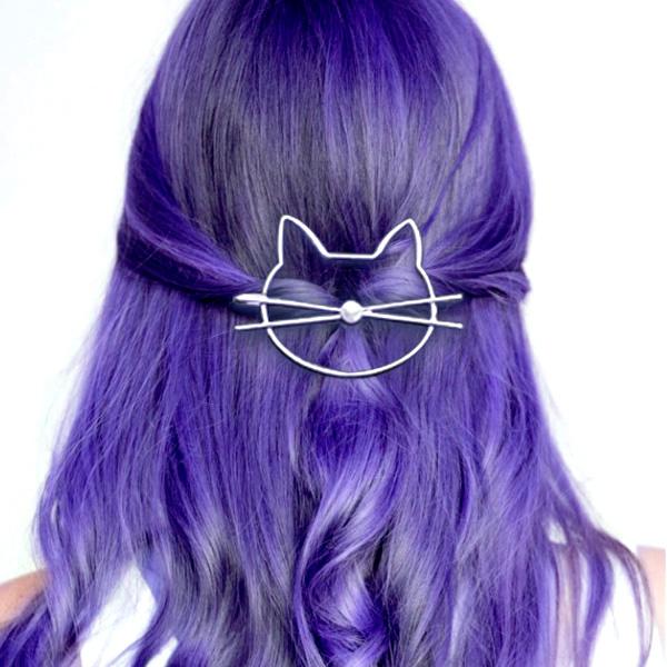 Whiskered Cat Pearl Hair Clip