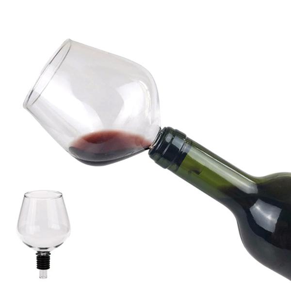 Wine Bottle Glass Topper Cup