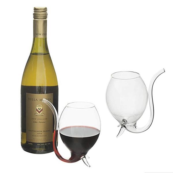 Wine Glass with Built-in Straw