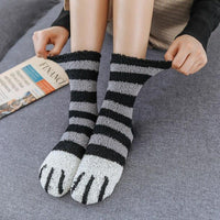 Thumbnail for Winter Cat Claws Warm Sleep Floor Socks
