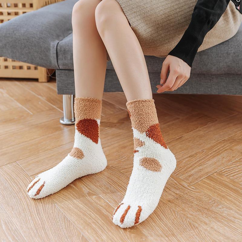 Winter Cat Claws Warm Sleep Floor Socks
