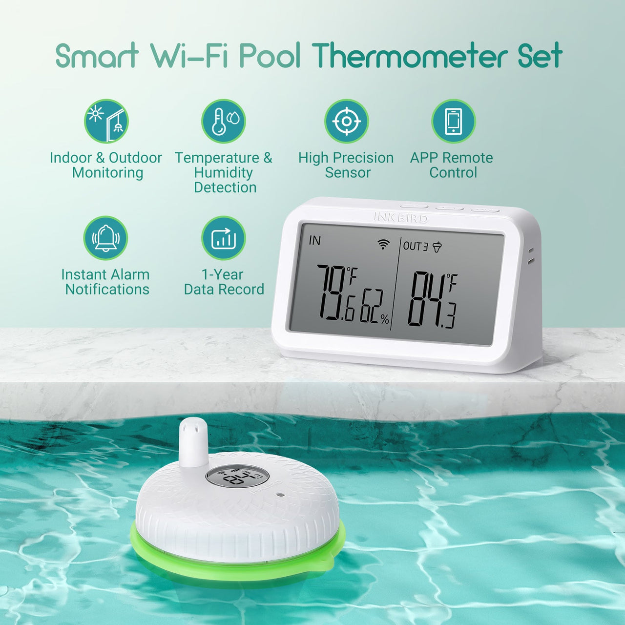 Wireless Pool Thermometer Set IBS-P02R