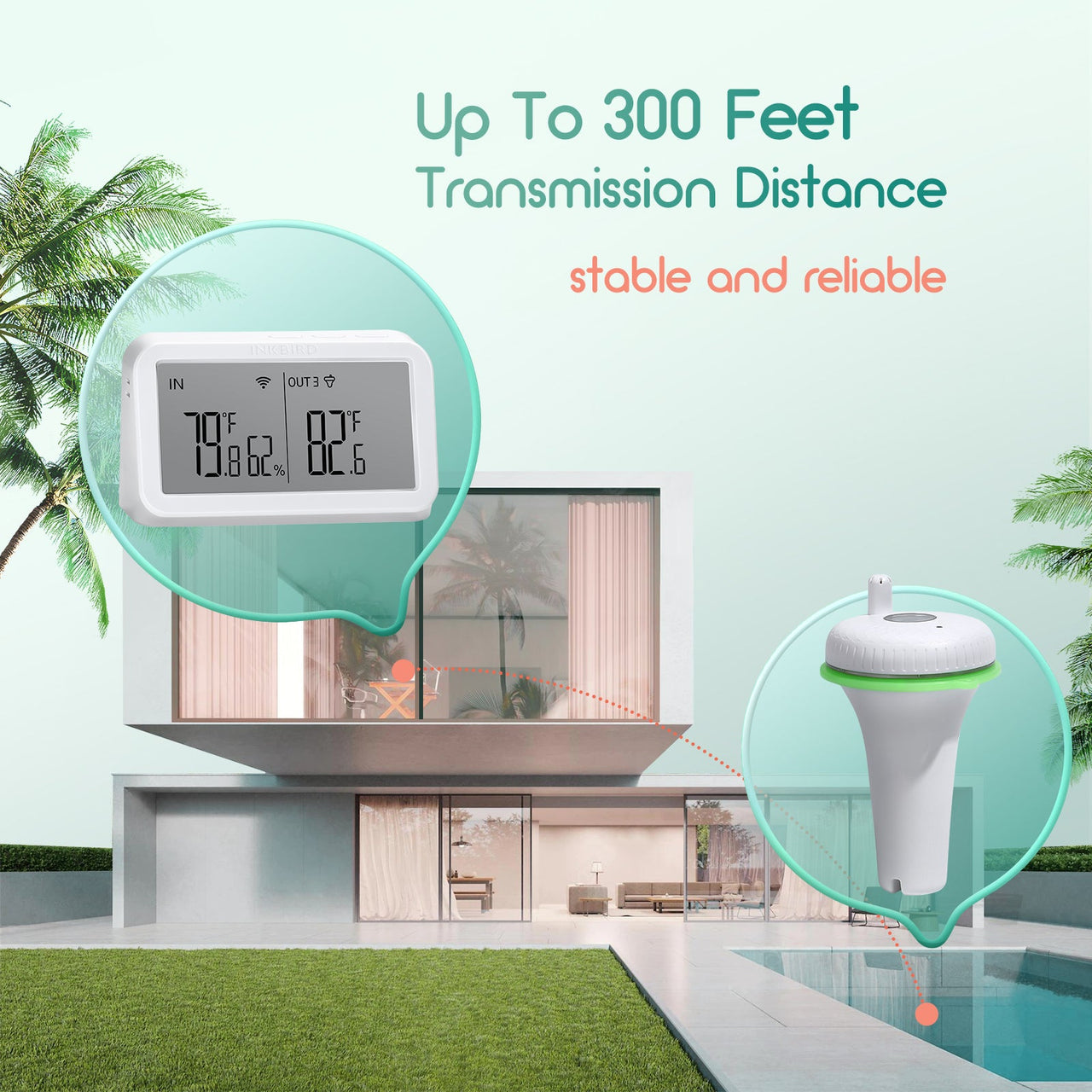 Wireless Pool Thermometer Set IBS-P02R