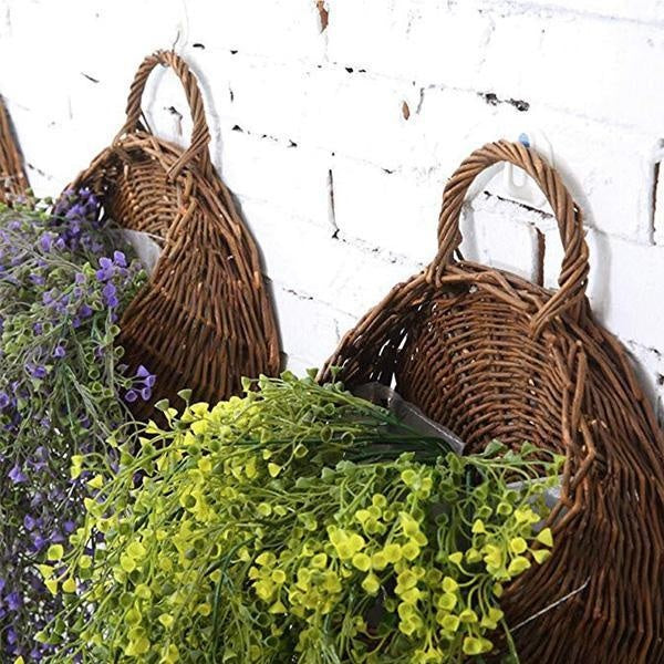 Woven Hanging Planter Wicker Basket