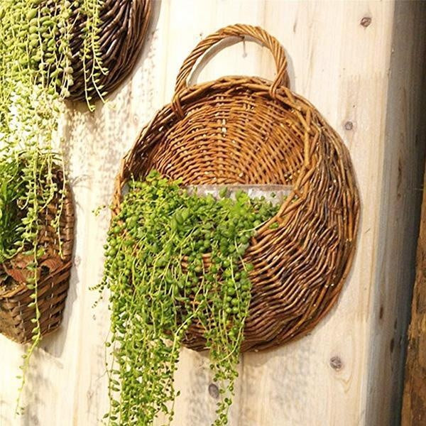 Woven Hanging Planter Wicker Basket