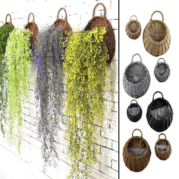 Woven Hanging Planter Wicker Basket