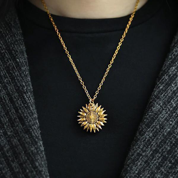 You Are My Sunshine Sunflower Necklace