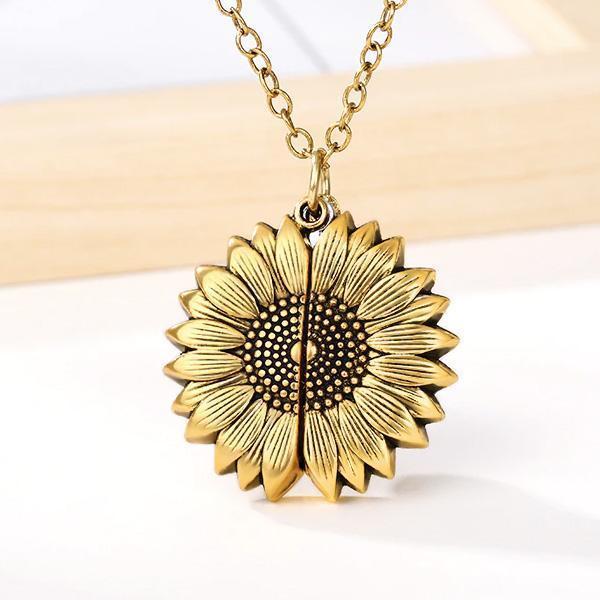 You Are My Sunshine Sunflower Necklace