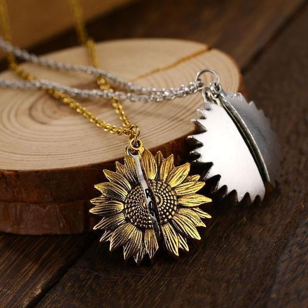 You Are My Sunshine Sunflower Necklace