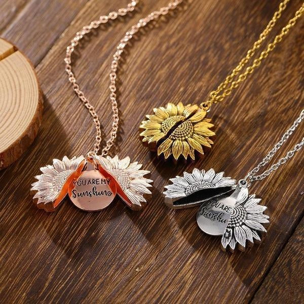 You Are My Sunshine Sunflower Necklace