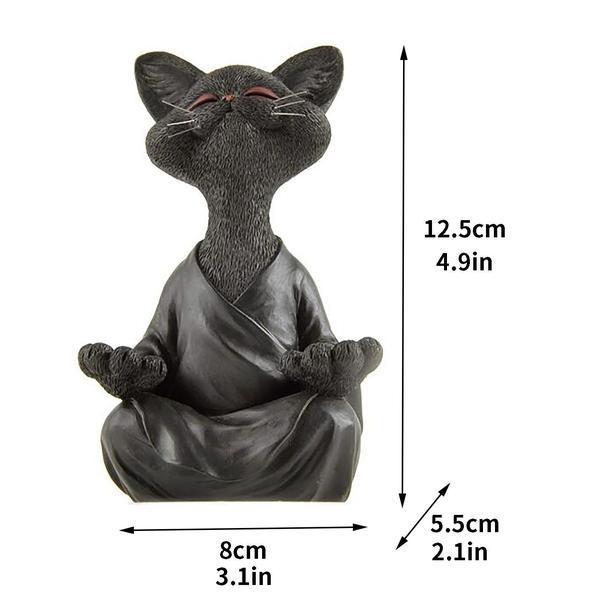 Zen Yoga Pose Meditation Cat Figurine