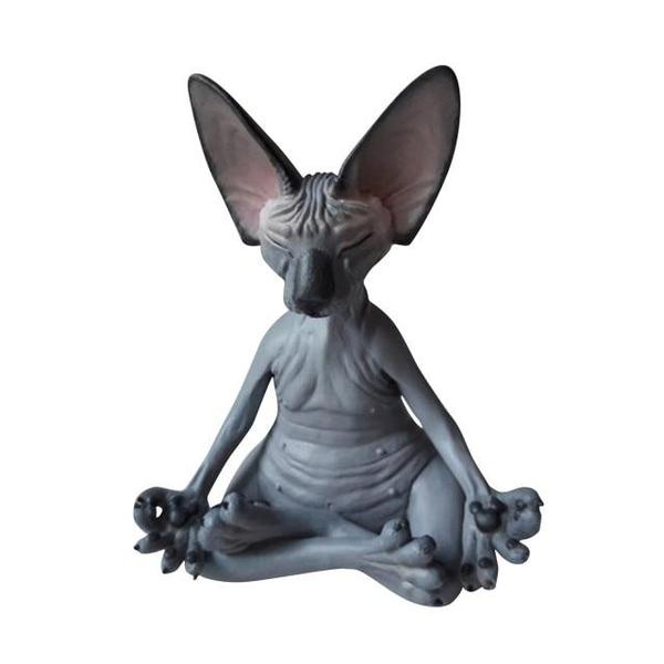 Zen Yoga Pose Meditation Cat Figurine